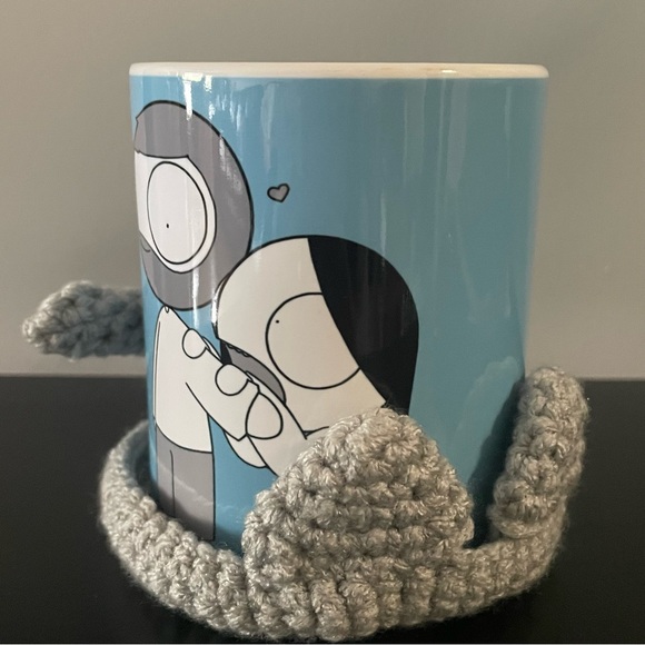 New Handmade Gray Cat Crochet Coaster - Picture 6 of 8